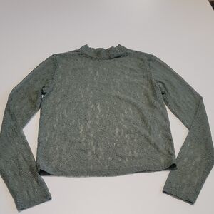 Green Lace Long Sleeve Top  Sz M
